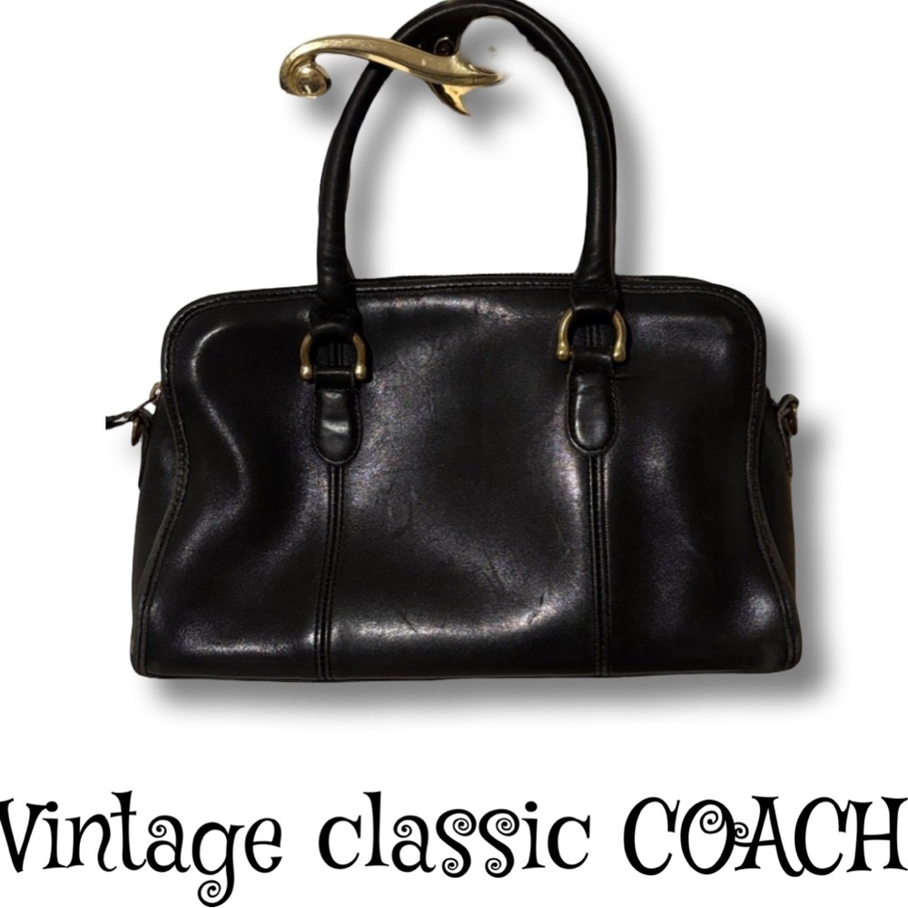 COACH vintage Handbag - medical bag - brass hardware, vintage, blue black color